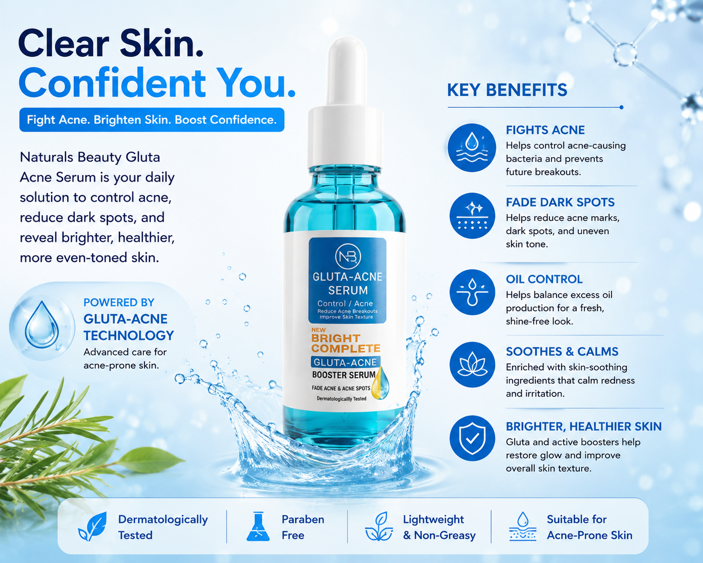 Natural Beauty Gluta White  Gluta Acne Serum