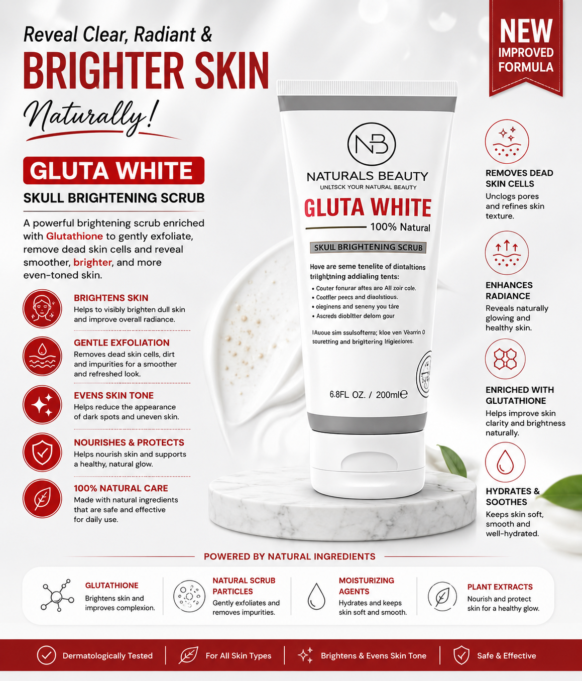 Naturals Beauty Gluta White Skin Brightening Scrub
